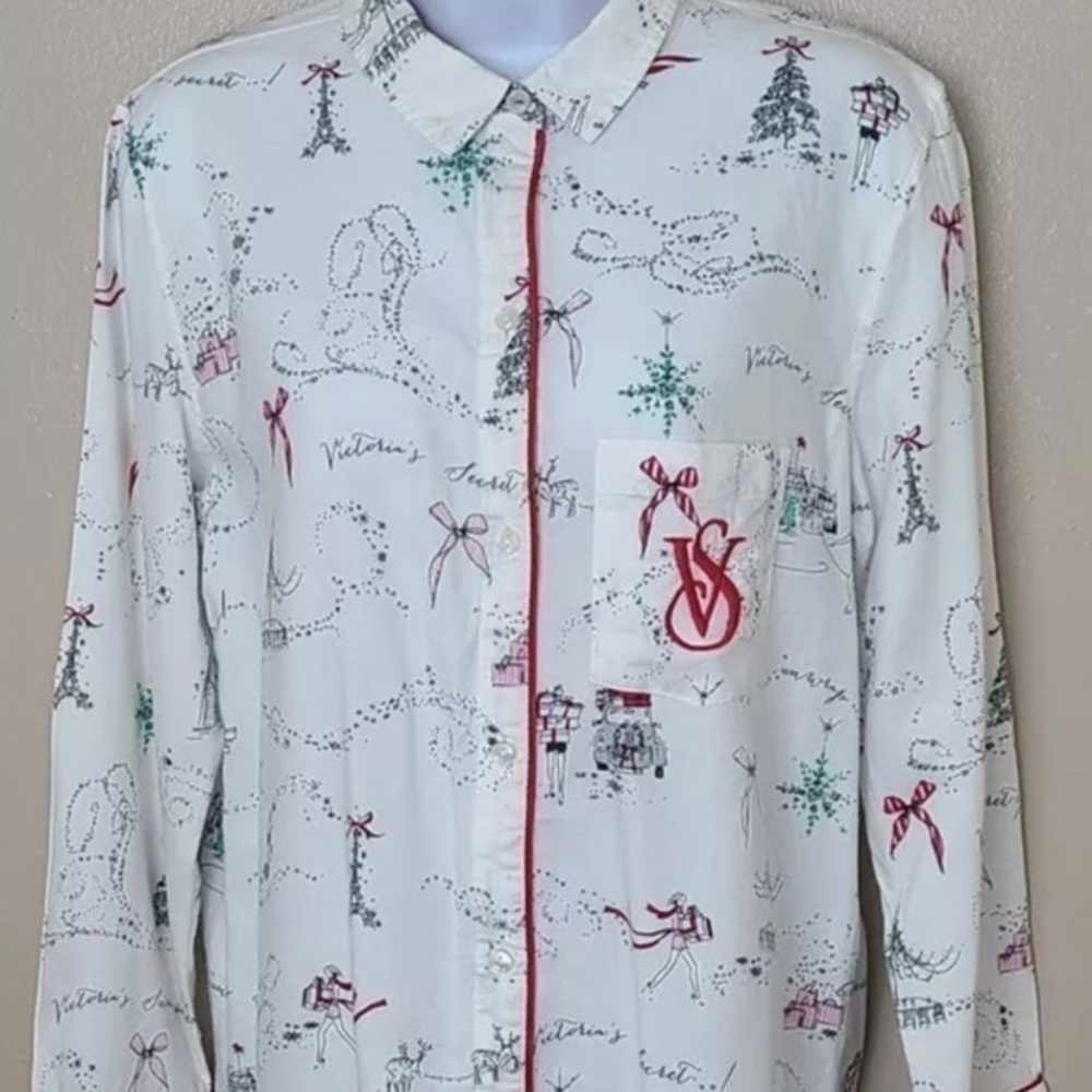 Victoria's Secret Button Down Collared Sleepshirt… - image 1